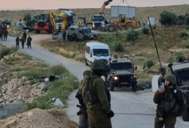 Occupation forces demolish a school east of Bethlehem