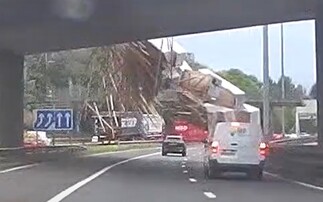 Tractor driver dies after shedding timber load onto the M8 in Glasgow