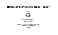 TENDER FOR THE EXPLOITATION OF THE BAUXITE BLOCK OF SANTOU (TELIMELE), GUINEA