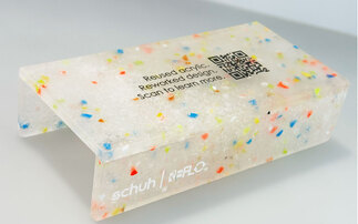 Schuh displays its sustainability drive through recycled shoe stands