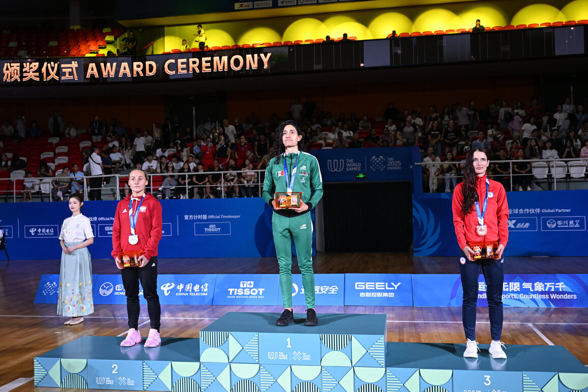 (SP)CHINA-CHENGDU-THE WORLD GAMES 2025-MUAYTHAI-WOMEN'S -54KG-AWARDING CEREMONY(CN)