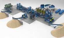 A computer rendering of a 300 tonne per hour plant for VRX Silica.