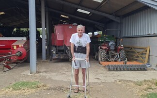 Farmer determined to get back to work after being crushed by hay bales