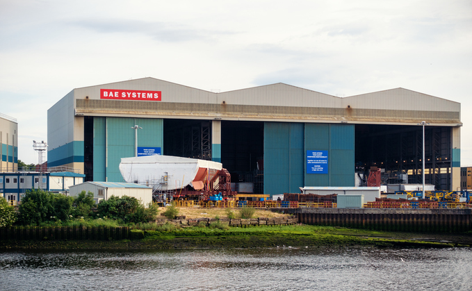 A BAE Systems shipbuilding yard located in Govan on the River Clyde.