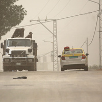 MIDEAST-WEST BANK-NABLUS-DUST STORM