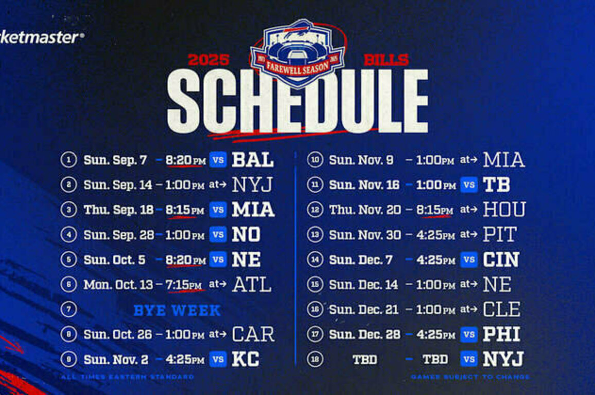 Top 9 things to know about the Bills 2025 schedule