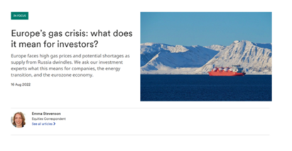 The wider implications of the European gas crisis