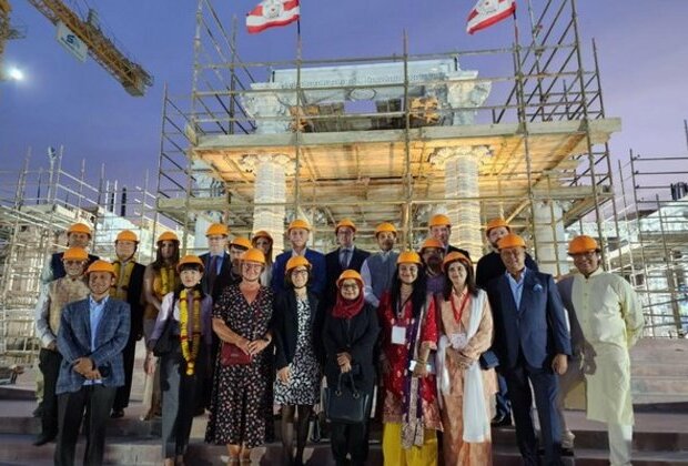 Resident envoys visit under-construction BAPS Hindu Temple complex in Abu Dhabi