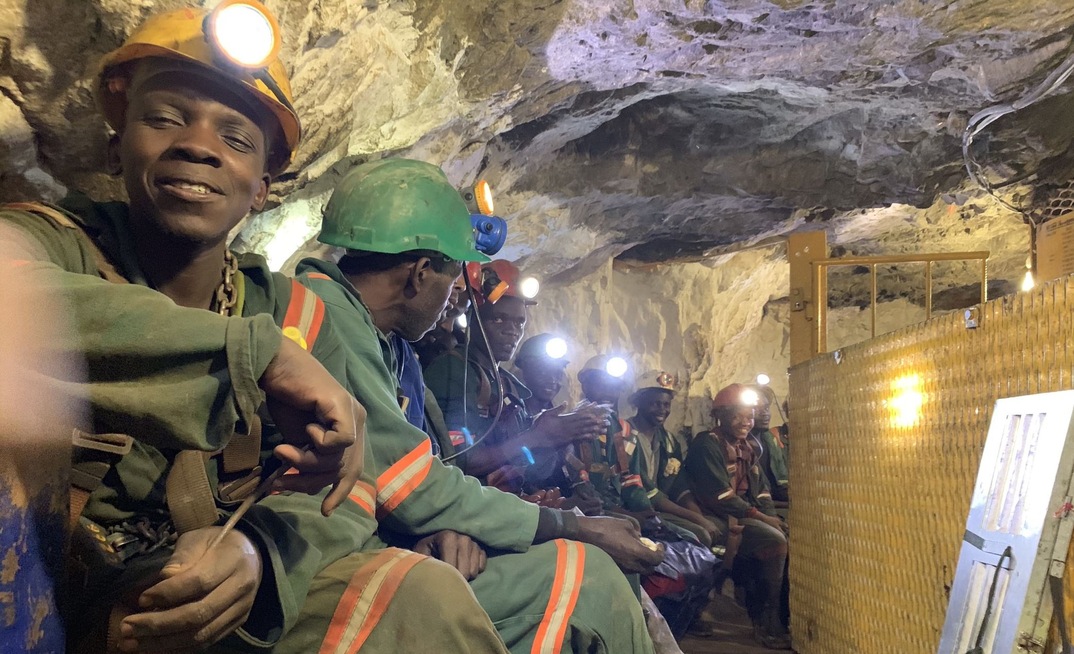 Workers at Caledonia's Blanket mine in Zimbabwe. Source: Caledonia Mining