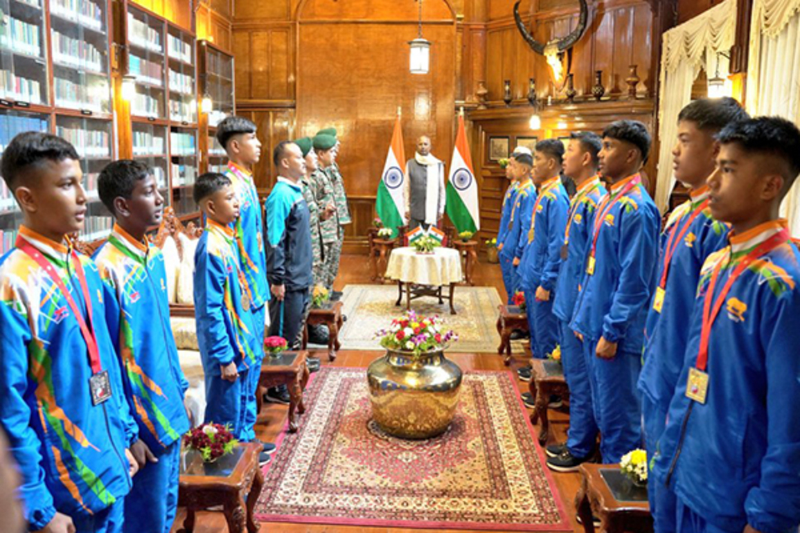 Meghalaya Governor felicitates Wushu cadets of Boys Sports Company, ARC