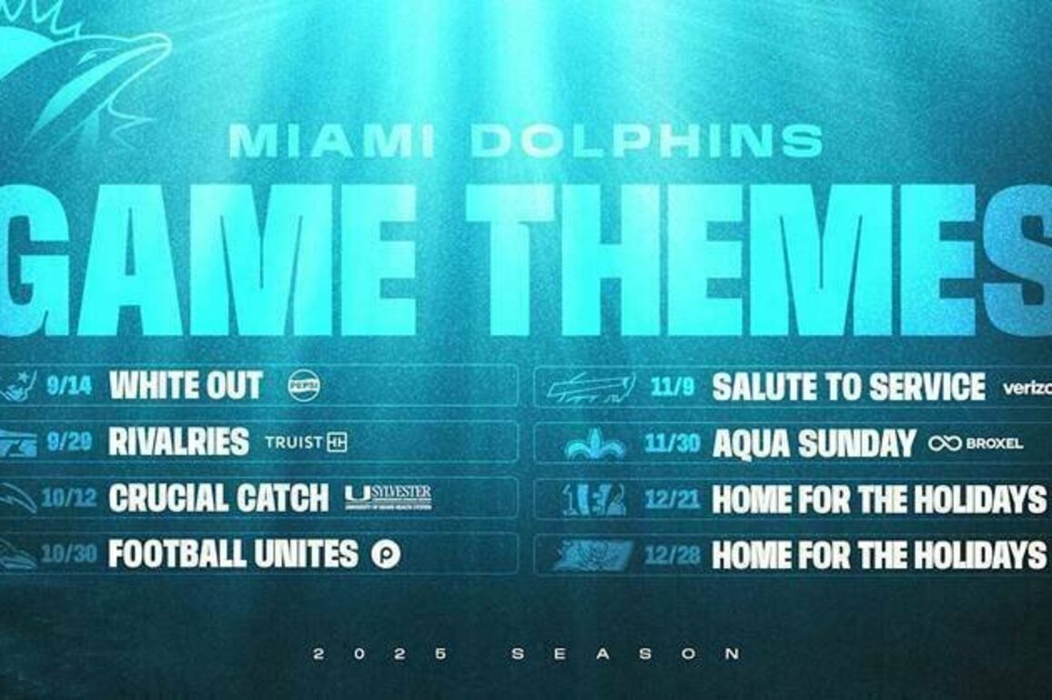 Miami Dolphins Announce 2025 Home Games Themes