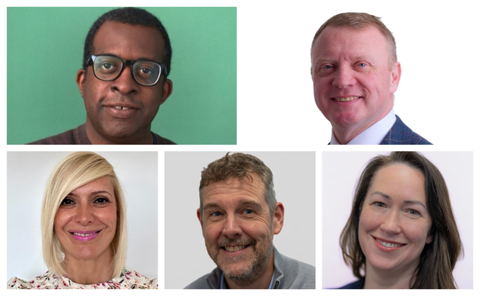 (Top row): Oke Eleazu and Robert Wakefield (Bottom row L-R:) Maria Herrero-Bullich, Adam Barker and Olivia Devereese (Top row): Oke Eleazu and Robert Wakefield (Bottom row L-R:) Maria Herrero-Bullich, Adam Barker and Olivia Devereese
