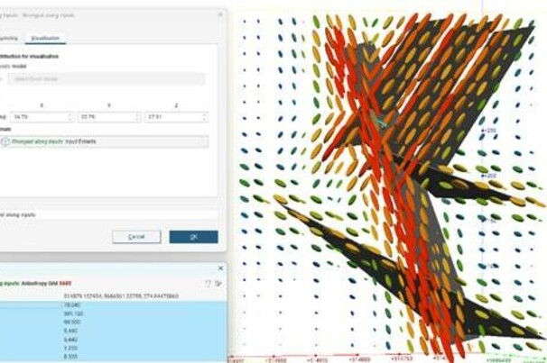 New options for structural trend visualisation allow a custom grid to inform the visualisation of the trend; display options include orientation information and strength