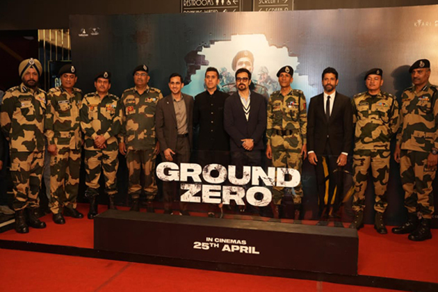 BSF Jawans attend screening of Emraan Hashmi-starrer 'Ground Zero' in Srinagar