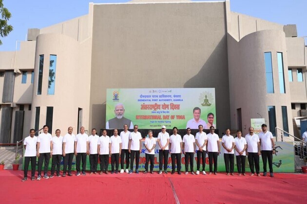 Gujarat: Deendayal Port Authority observes International Yoga Day in Gandhidham