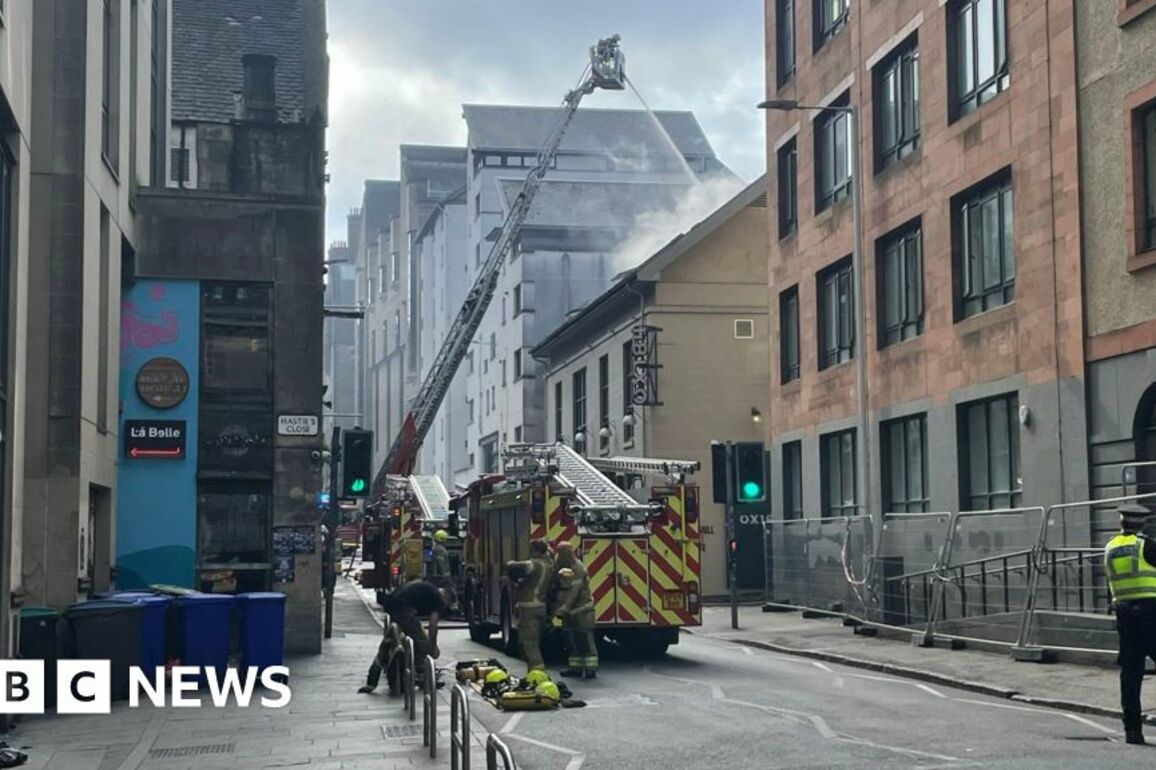 Fire crews battle blaze at bar Ox184 on Edinburgh's Cowgate