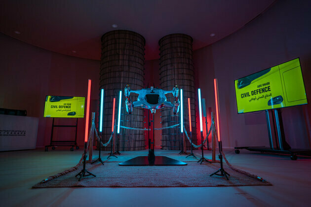 Abu Dhabi Civil Defence Authority unveils world's first jet-powered unmanned firefighting aircraft