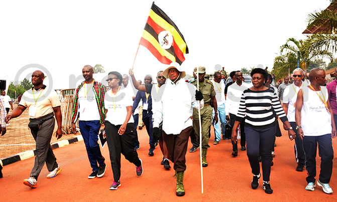 Museveni walks 5km on National Day of Physical Activity Museveni walks 5km on National Day of Physical Activity