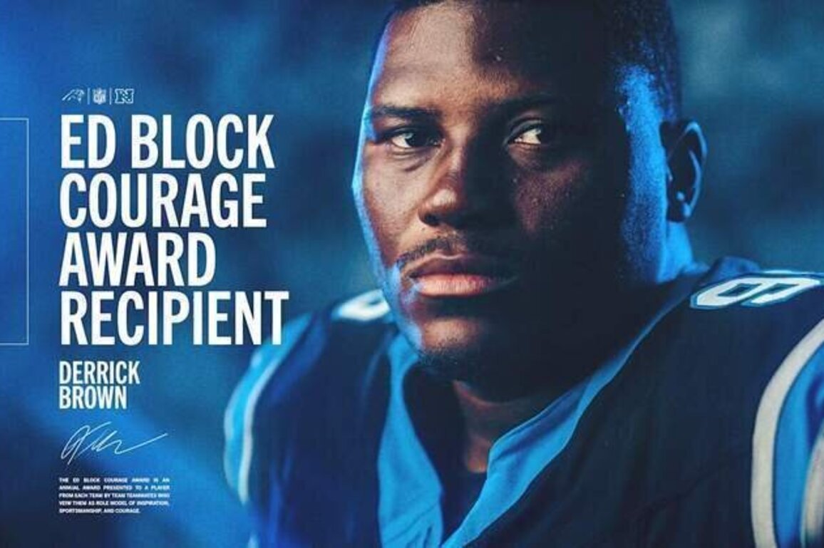 Derrick Brown named Ed Block Courage Award winner