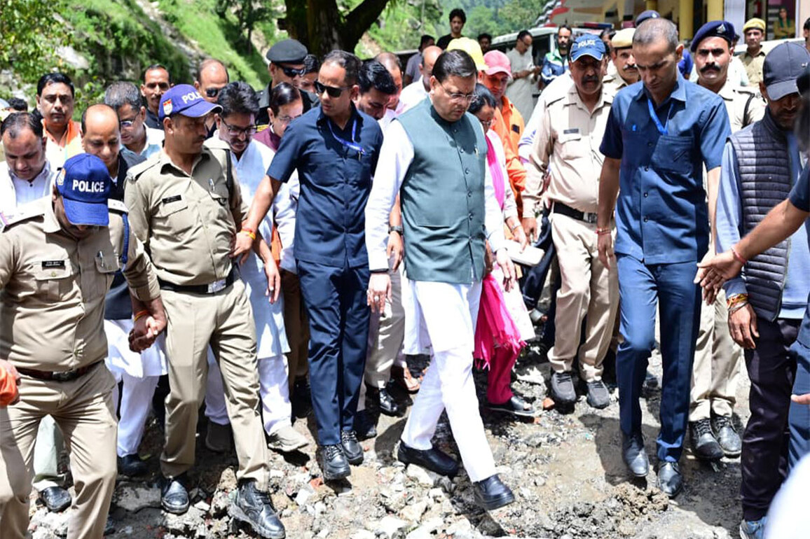 Uttarakhand CM Dhami inspects disaster-hit Uttarkashi, assures relief to affected families