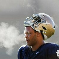 Notre Dame OL Charles Jagusah breaks arm in UTV accident