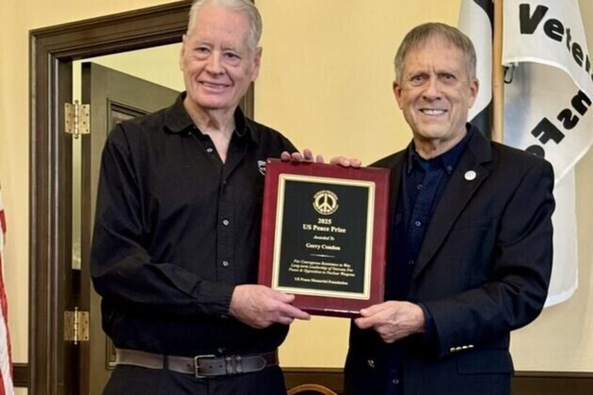 Gerry Condon Receives the 2025 US Peace Prize in San Francisco