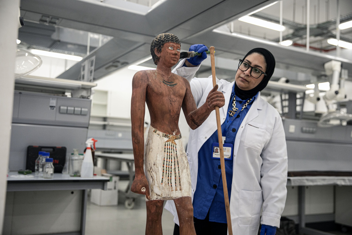 EGYPT-CAIRO-NMEC-ANTIQUITIES-CONSERVATION