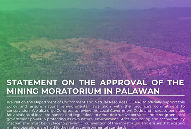 Statement of PMPI on the Approval of the Mining Moratorium in Palawan