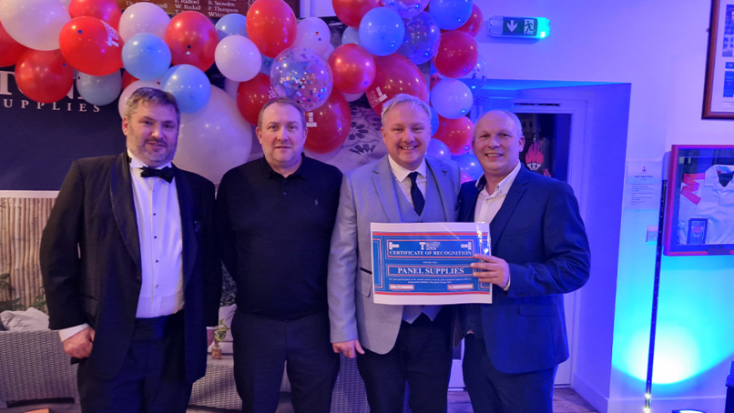 Trevor Mudd, MD Timber Division IBMG; Toby Constable, IBMG North;  Wayne Avers, Panel Supplies; and Stuart Hayler, Fairall’s Taylors Hill