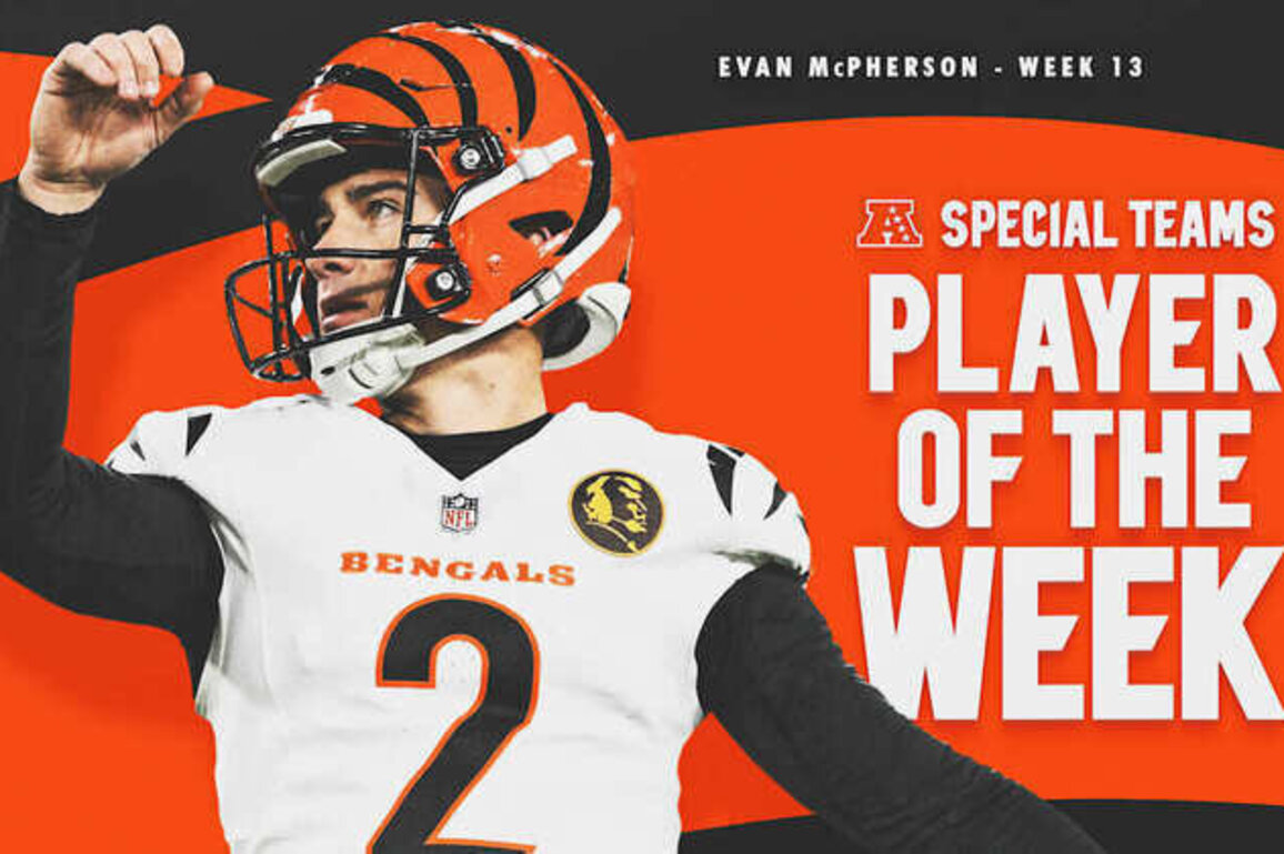 Evan McPherson Named AFC Special Teams Player of the Week