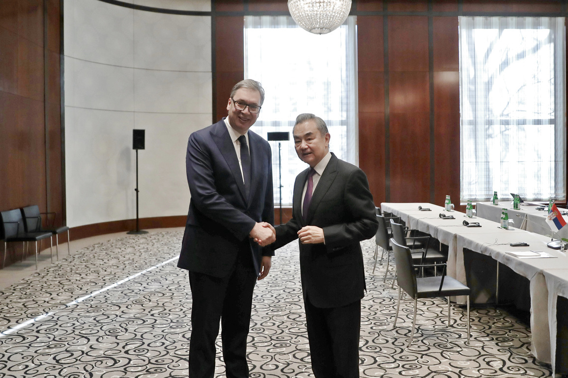 GERMANY-MUNICH-WANG YI-SERBIAN PRESIDENT-MEETING