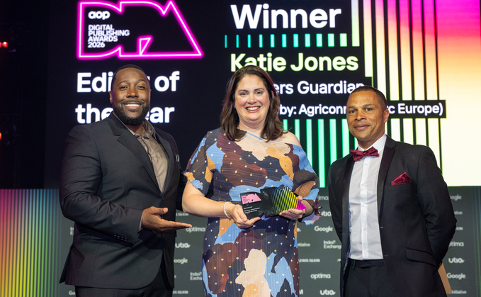 Katie is pictured with event host, comedian Aurie Styla (left) and Paul Hood head of publishing at the House of Commons