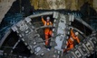  HS2 tunnellers operating Atlas Road logistics tunnel TBM Lydia celebrate breaking through into the Old Oak Common Box