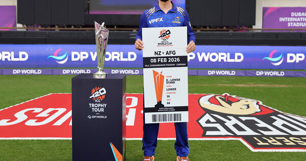 ICC Men’s T20 World Cup 2026 Trophy makes special appearance at ILT20 final; Afghanistan star Naveen-ul-Haq presented with match ticket