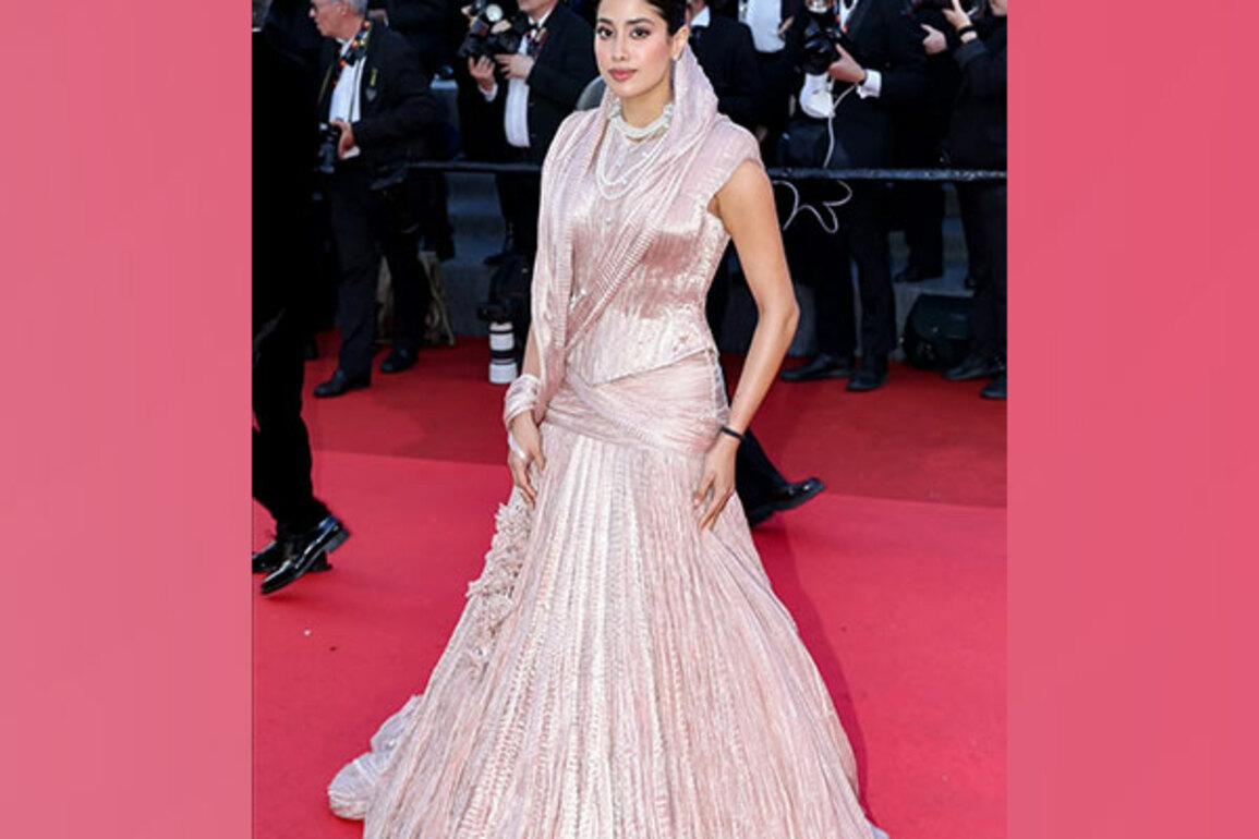 "Reminding us of Sridevi," say fans as they hail Janhvi Kapoor's Cannes debut look in Tarun Tahiliani outfit
