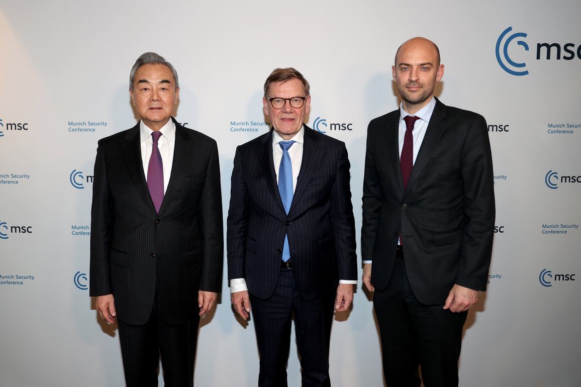 GERMANY-MUNICH-WANG YI-GERMANY-FRANCE-FM-TRILATERAL MEETING