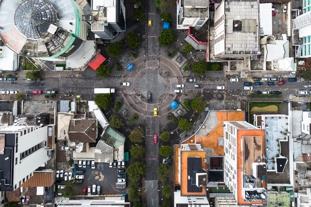 istrito comercial e centro da cidade de Quito, Equador 