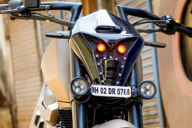 Royal Enfield Classic 500 modified to look like a Transformer