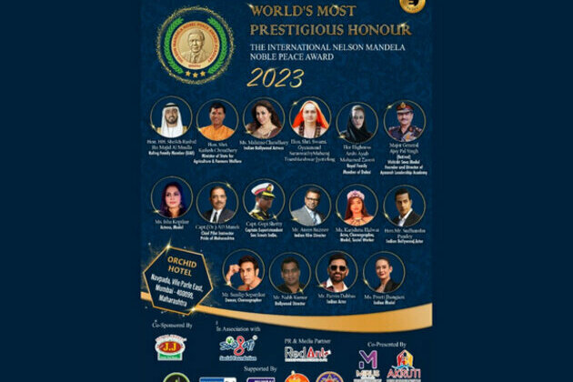Nelson Mandela Noble Peace Award 2023 scheduled on Jan 24, 2023, Hotel Orchid -Mumbai