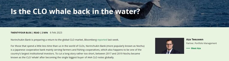 Is the CLO whale back in the water?