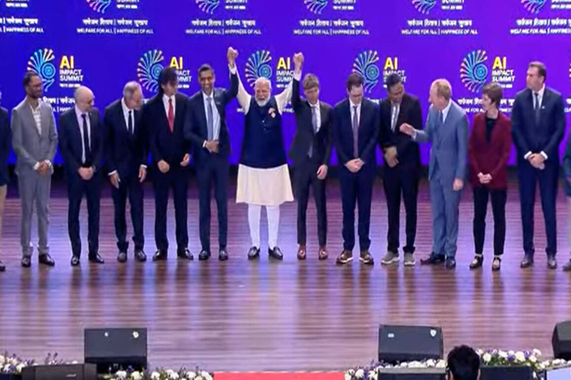 Global unity at Bharat Mandapam: PM Modi joins world leaders and tech titans for group photo at AI Impact Summit