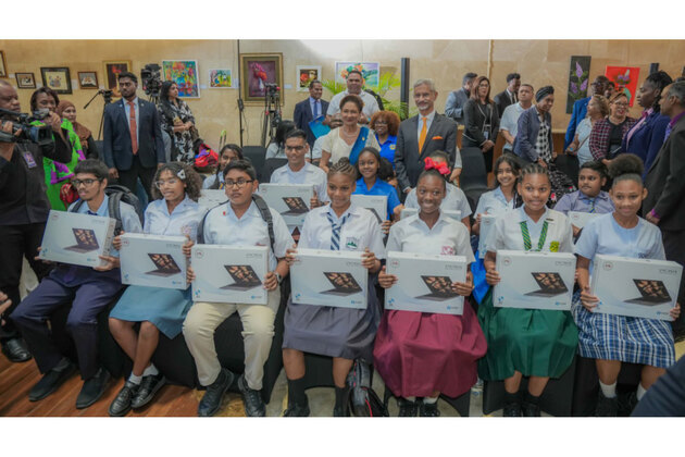 EAM meets Trinidad and Tobago PM Persad-Bissessar, hands over Made-in-India laptops