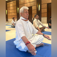 "Reduces stress, enhances quality of life": J-K LG Manoj Sinha participates in 11th International Yoga Day