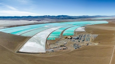 Evaporation pond in Argentina.
