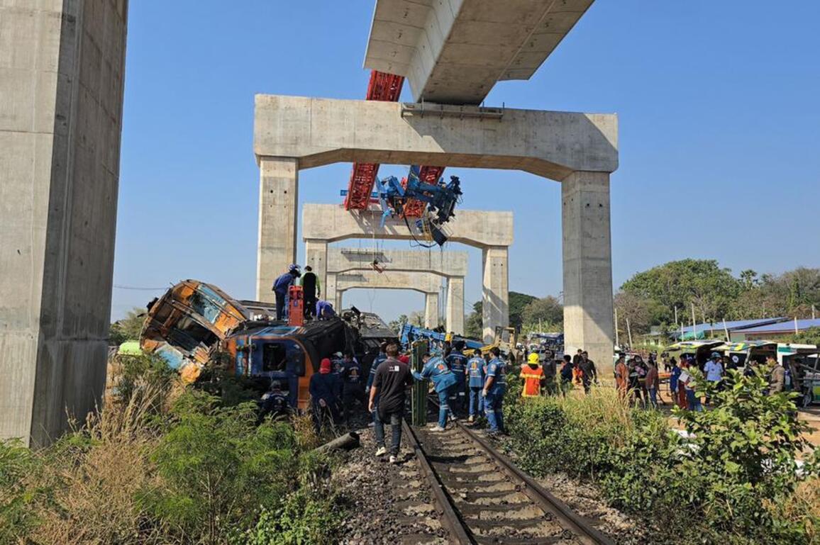 At least 22 dead, 55 injured after crane collapse derails train in Thailand: media