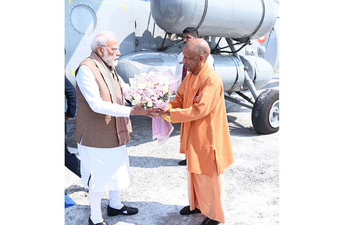 Uttar Pradesh: CM Adityanath welcomes PM Modi to Meerut