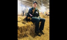  Kahlee O'Leary and her kelpie, Kimmy, at the Australian Premier Working Dog Auction.