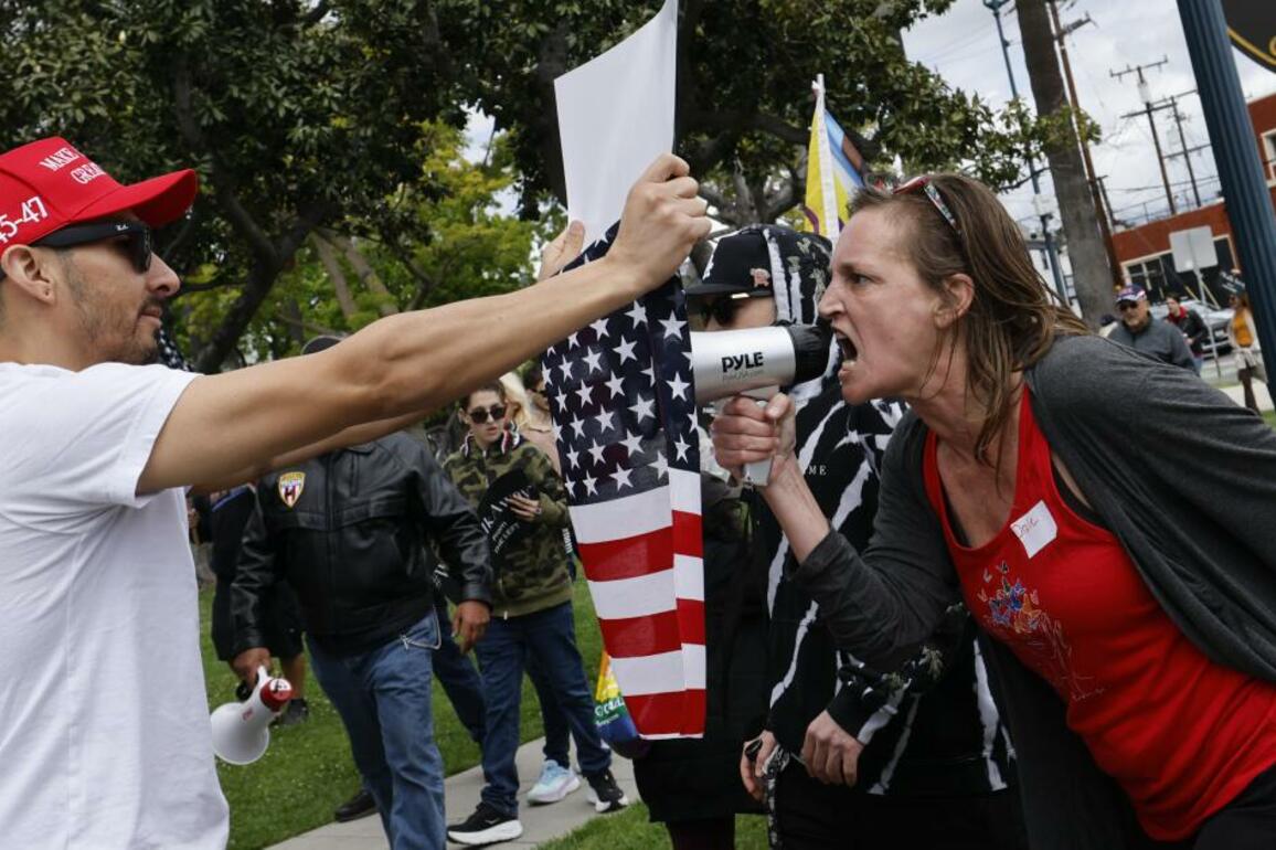 Trump supporters, counter-protesters clash in West Hollywood and  Beverly Hills