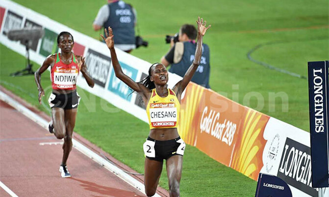 Museveni congratulates gold winner Chesang Museveni congratulates gold winner Chesang