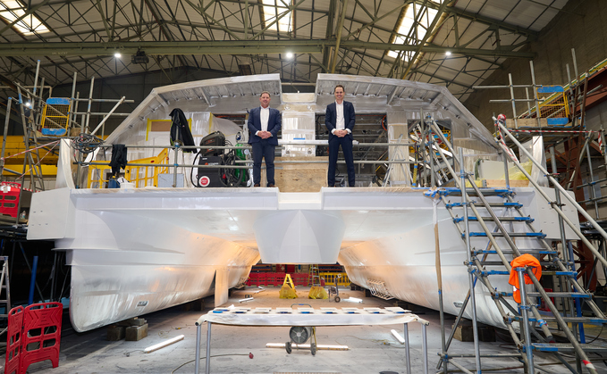 Uber Boat by Thames Clippers' Orbit Clipper under construction at Wight Shipyard - Credit: Uber Boat by Thames Clippers